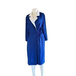 California Design by Dorothy Samuel royal blue midi dress white collar vintage s